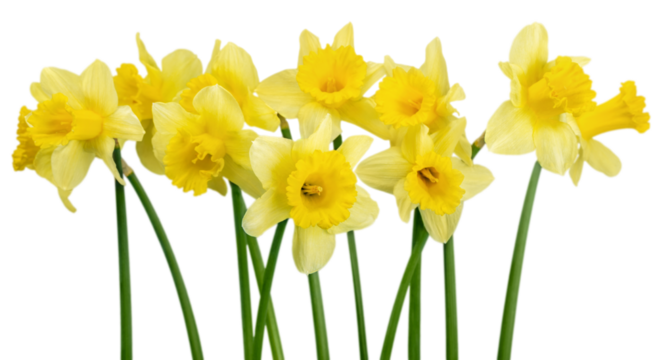 The spring cute yellow daffodils