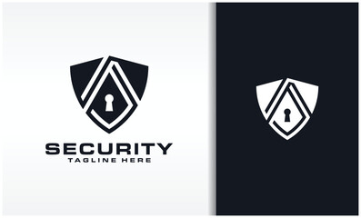 Shield security with lock symbol. Protection, safety, password security vector icon illustration. Firewall access privacy sign. Lock security icon for login page. Website guard emblem.