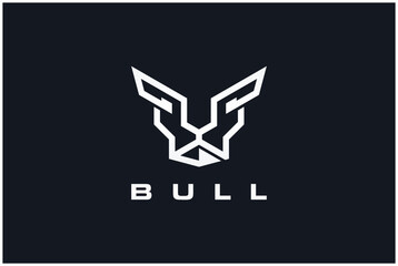 Head of bull geometric style logo