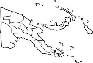 doodle freehand drawing of papua new guinea map.