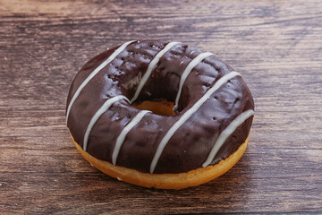 Glazed sweet tasty chocolate donut