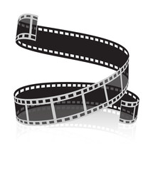 Film reel for movie or photo twisted. PNG