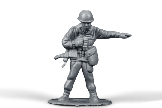 Little plastic toy army soldiers