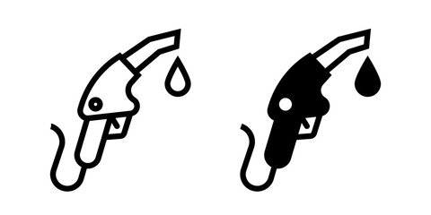 Fueling nozzle. Fuel station icon set. Fuel icon set. Gas station icons. Fueling nozzle. Vector illustration