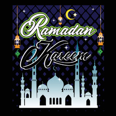 Ramadan Kareem slogan tee graphic typography for print t shirt vector art