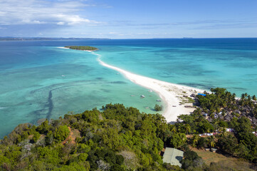 Fototapeta na wymiar Aerial view of the beautiful island of Nosy Iranja Madagascar