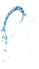 Fototapeta na wymiar Blue splash of water with splashes and drops