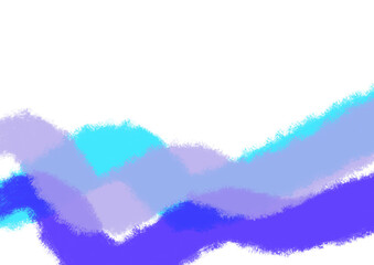 Fototapeta na wymiar Blue gouache waves abstract