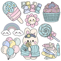 Bunny and dessert ice-cream cake set