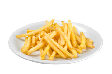 Fresh french fries in plate. Unhealthy Eating concept