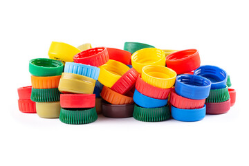 Different color bottle caps, excellent raw material for recycling.