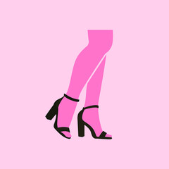 Sandals heels footwear female girl illustration art icon design vector