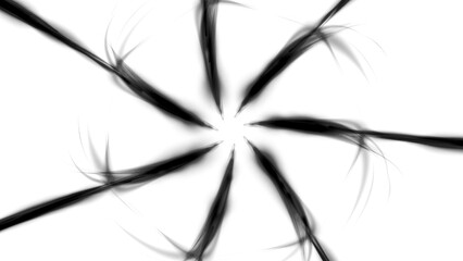 Fototapeta premium Black and white glowing blurred light stripes in motion. Futuristic abstract wave, flare, glowing road light strips speed on isolated background.