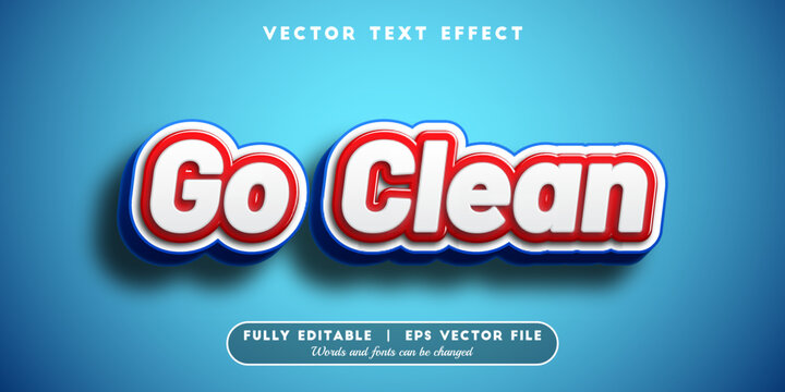 Text effects 3d go clean, editable text style