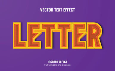 Letter 3D text effect with texture full editable