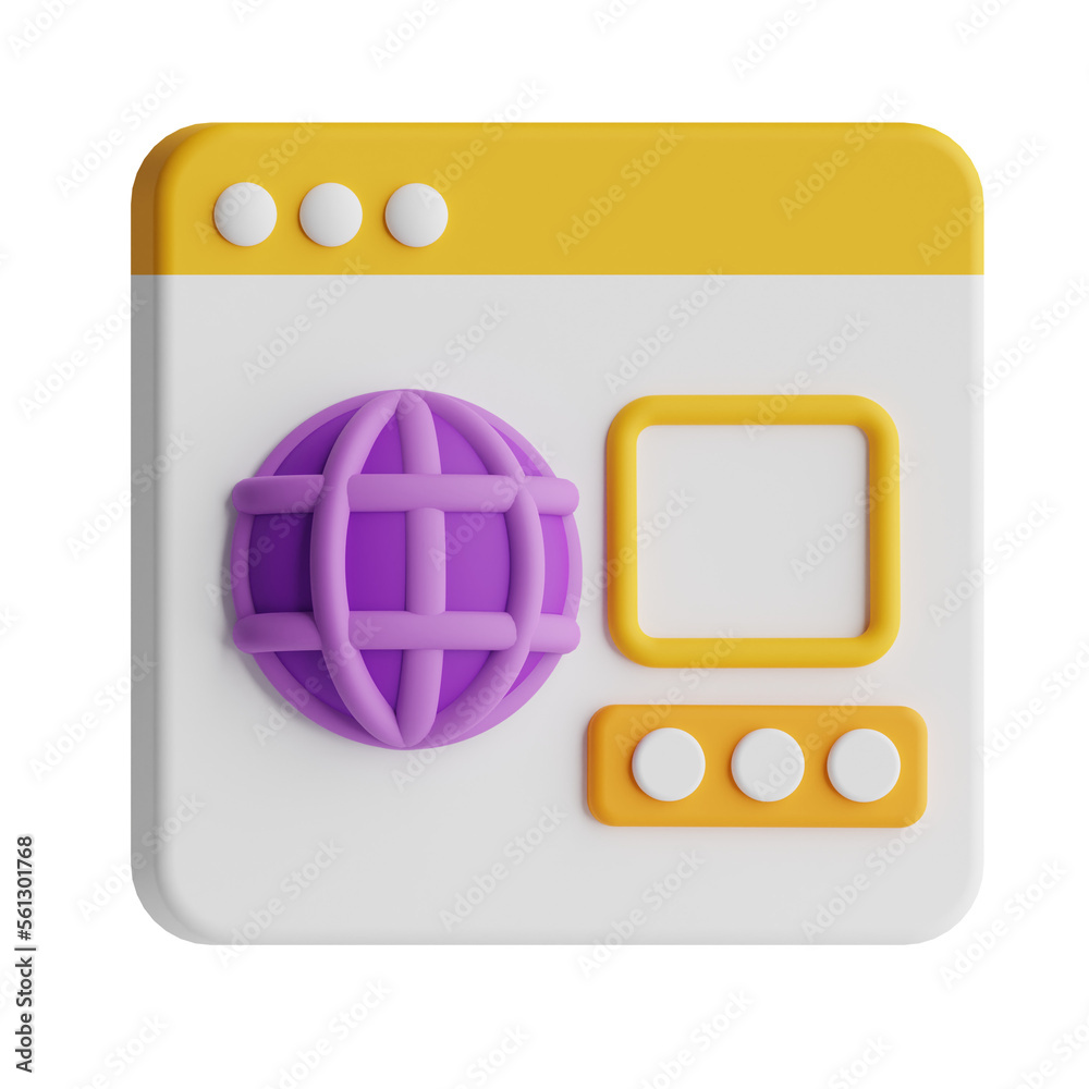 Wall mural 3d website icon