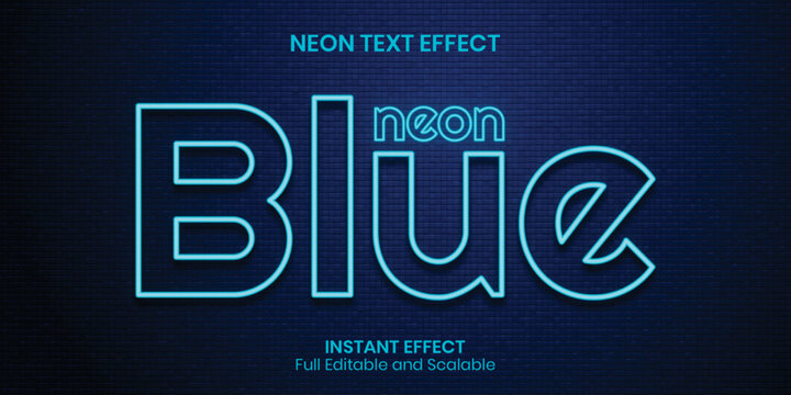 Editable Neon Blue Text Effect