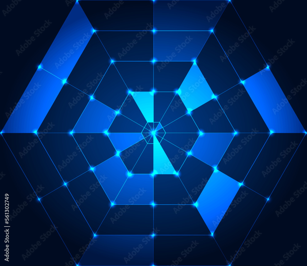 Poster technology background hexagonal circuit board it is like sending information on the internet world t