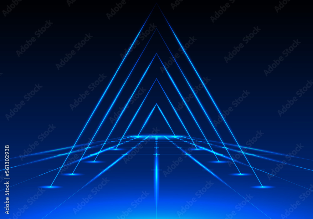 Poster technology corridor represents the network of the internet system for maximum efficiency. use geomet