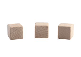 square wooden blocks on white background