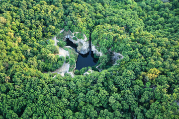 Megyer Quarry Lake from a birds eye view (Zempl&eacute;n, Hungary)