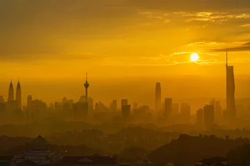 Fotobehang Kuala Lumpur cityscape during beautiful sunset moment © faizzaki