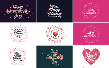 Fototapeta na wymiar Happy Women's Day lettering typography poster with heart International Woman's Day invitation design