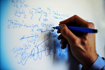 Blue Marker Pen In Hand Of Teacher Generative AI