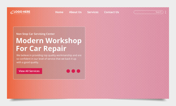 Car repair web page design template, website homepage