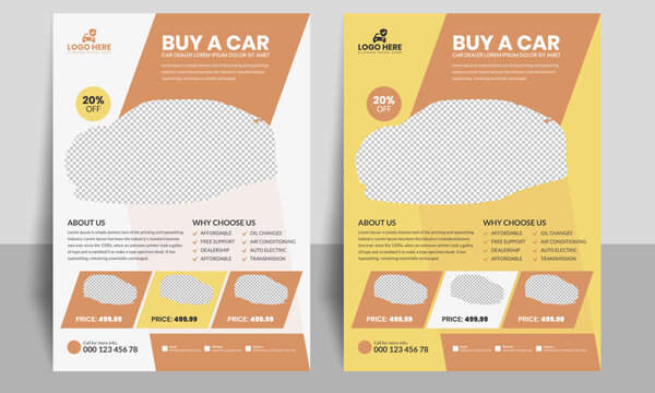 Exclusive car sale promotion flyer template design