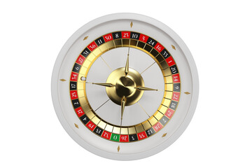 White Classic Vegas Style Roulette Wheel PNG Illustration