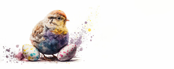 Easter Chick watercolour (Generative Art)