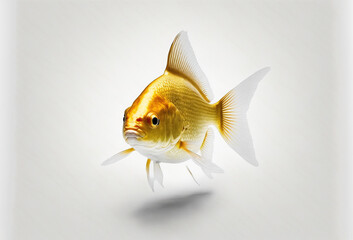 gold fish on clean background created with Generative AI technology