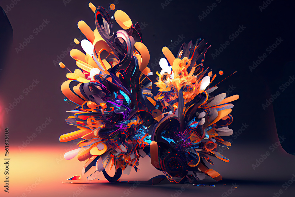 Fototapete modern geometric abstract artwork based on a dynamic technology