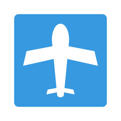 Square airplane icon. Aircraft and jet. Vector.