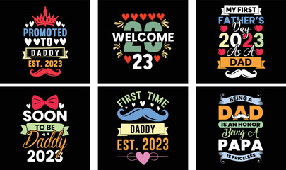 Father's Day T-shirt Design Bundle. Day t-shirt design vector.  T-shirt Design Vector.  Father's Day Vector Graphics