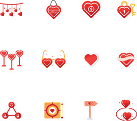 Valentine's love shape icon collection