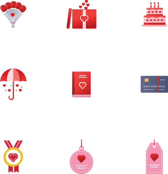 Valentine's gift icon collection