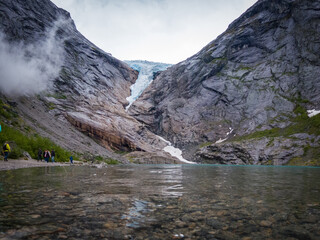 Briksdalsbreen is a glacier arm of Jostedalsbreen,Briksdalsbre Mountain Lodge,Norway