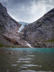 Briksdalsbreen is a glacier arm of Jostedalsbreen,Briksdalsbre Mountain Lodge,Norway