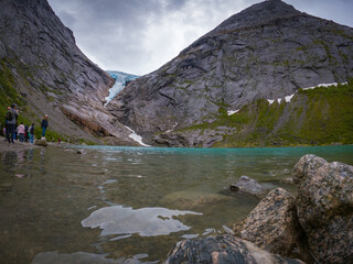 Briksdalsbreen is a glacier arm of Jostedalsbreen,Briksdalsbre Mountain Lodge,Norway