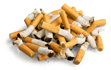 Extinguished used cigarette, Stop smoking concept