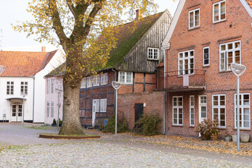 Cityscape of picturesque hanseatic village Tonder in Southern Denmark