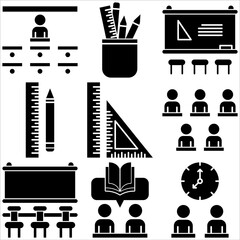 Classroom icon glyph style part two