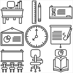 Classroom icon outline style part four