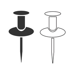 Pin icon. Pointer element set line and background vector ilustration.