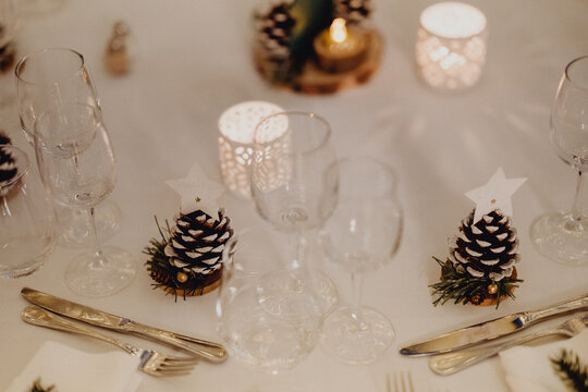 Mock up marque place, table de r&eacute;ception et d&eacute;cor de no&euml;l