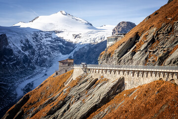 Impressively beautiful Fairy-tale mountain scenery in Austrian Alps. view on Kaunertaler glacier....