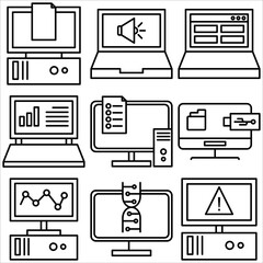 Computer Lab icon outline style part two