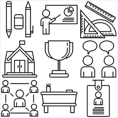 School icon outline style part three